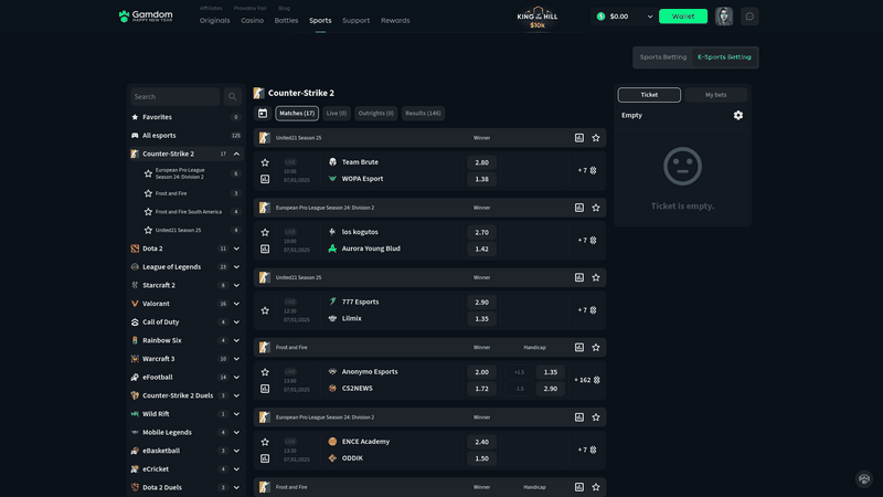 Gamdom Coupon Code: top100list - Obtain 15% Instant Rakeback